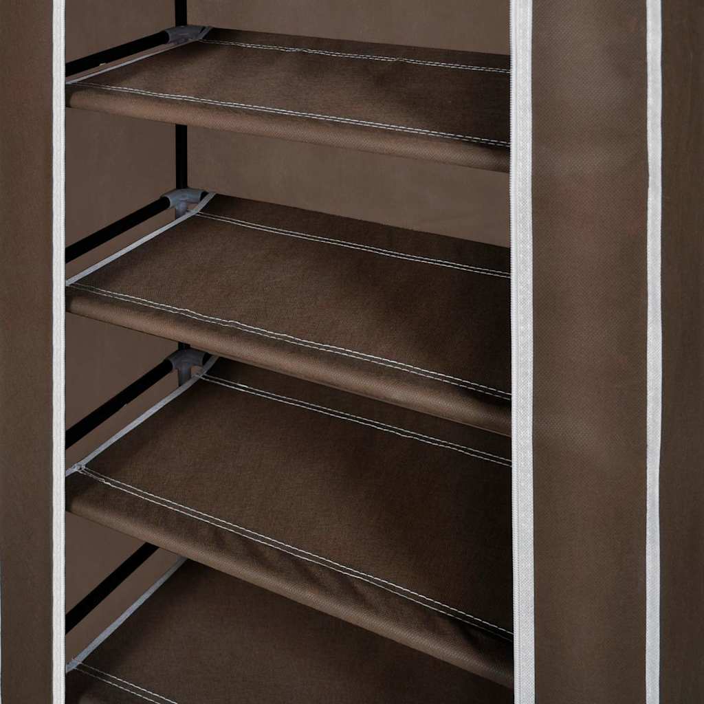 Półka na buty z materiału, brąz (58 x 28 x 106 cm)