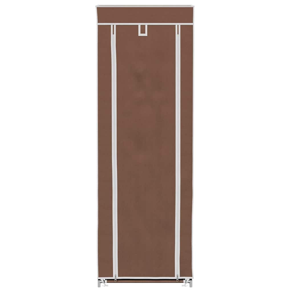 vidaXL Materiałowa szafka na buty z osłoną, 57 x 29 x 162 cm, brązowa