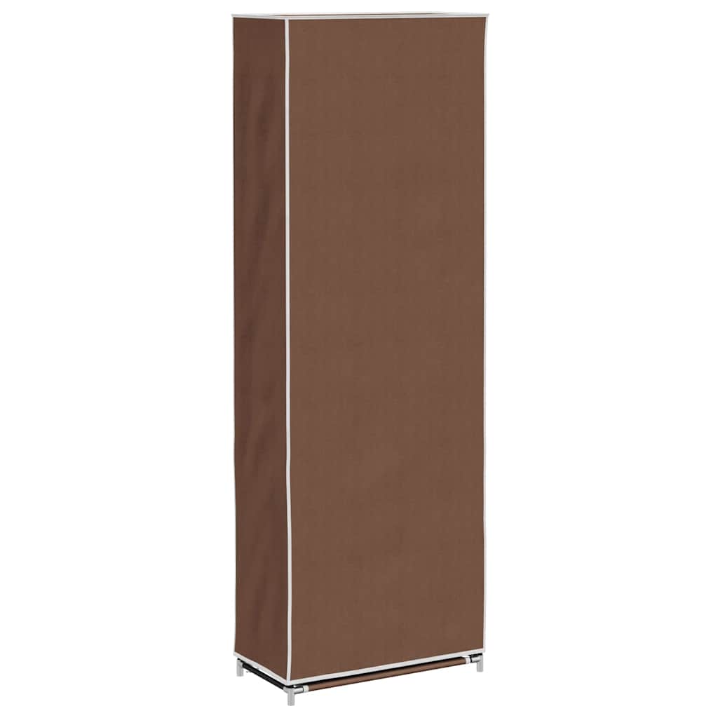 vidaXL Materiałowa szafka na buty z osłoną, 57 x 29 x 162 cm, brązowa