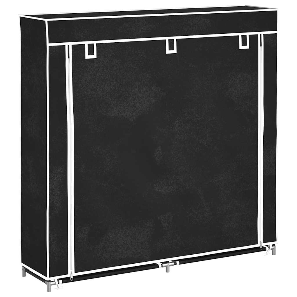 vidaXL Materiałowa szafa na buty z osłoną, 115 x 28 x 110 cm, czarna