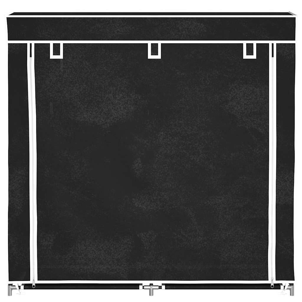 vidaXL Materiałowa szafa na buty z osłoną, 115 x 28 x 110 cm, czarna