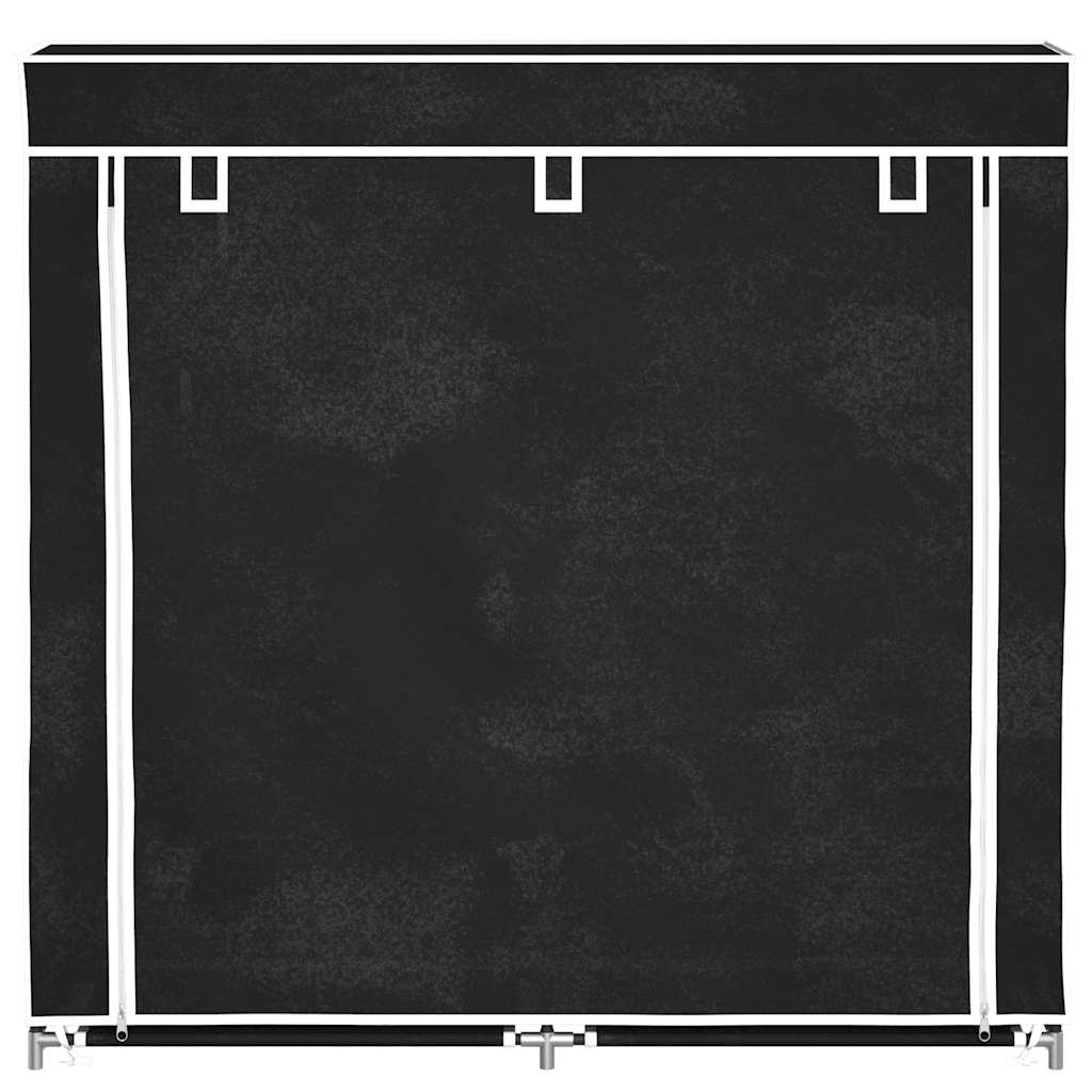 vidaXL Materiałowa szafa na buty z osłoną, 115 x 28 x 110 cm, czarna