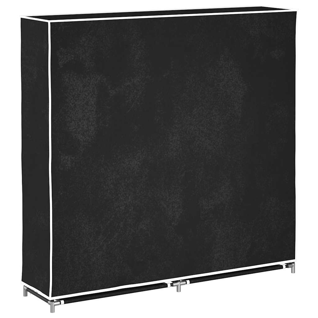 vidaXL Materiałowa szafa na buty z osłoną, 115 x 28 x 110 cm, czarna