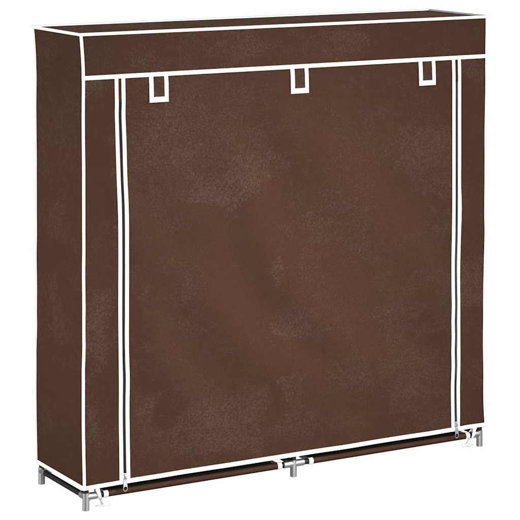 vidaXL Materiałowa szafka na buty z osłoną, 115 x 28 x 110 cm, brązowa