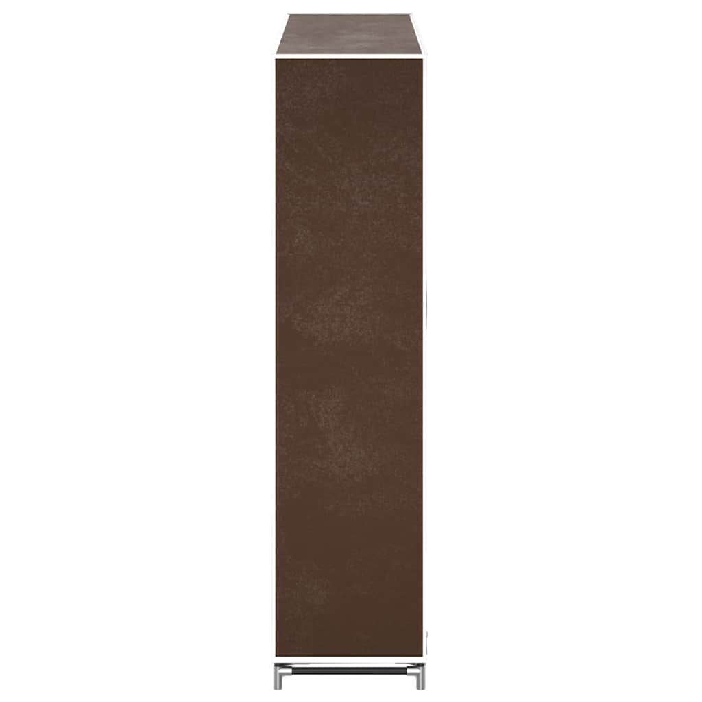 vidaXL Materiałowa szafka na buty z osłoną, 115 x 28 x 110 cm, brązowa