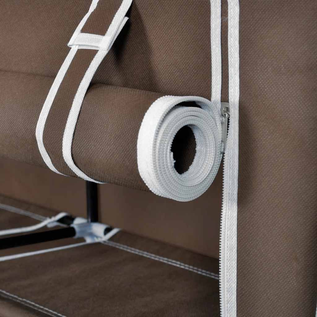vidaXL Materiałowa szafka na buty z osłoną, 115 x 28 x 110 cm, brązowa