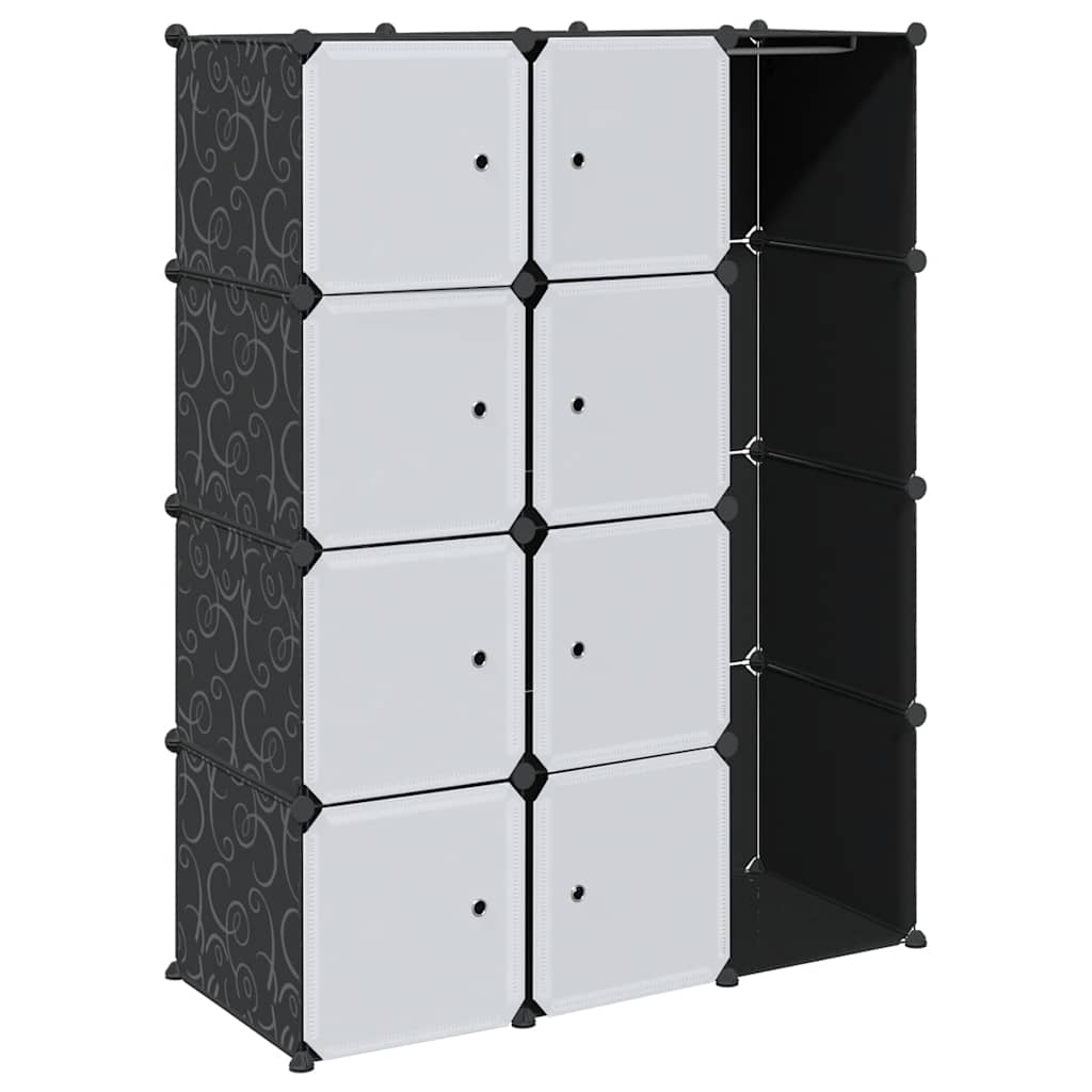 vidaXL Szafa modułowa z 9 przegrodami, 109x36,5x143 cm, czarno-biała