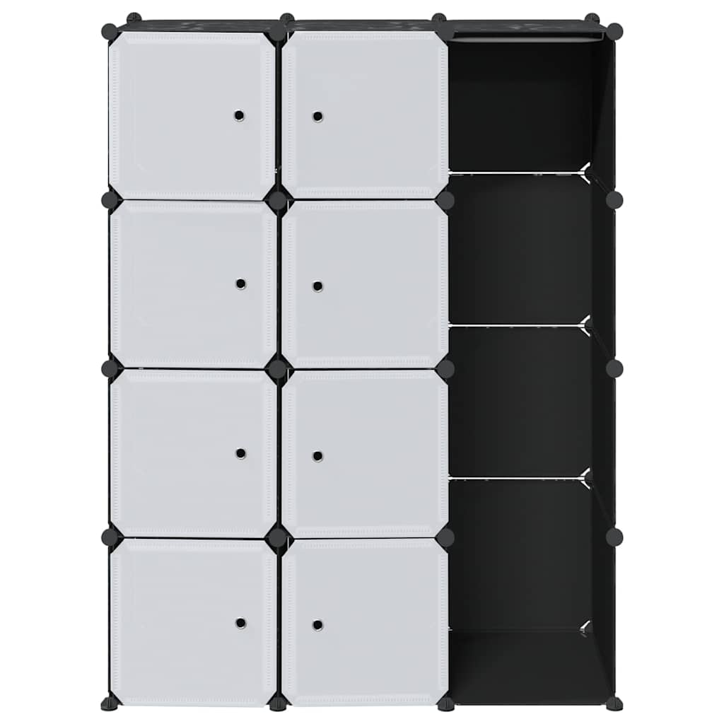 vidaXL Szafa modułowa z 9 przegrodami, 109x36,5x143 cm, czarno-biała