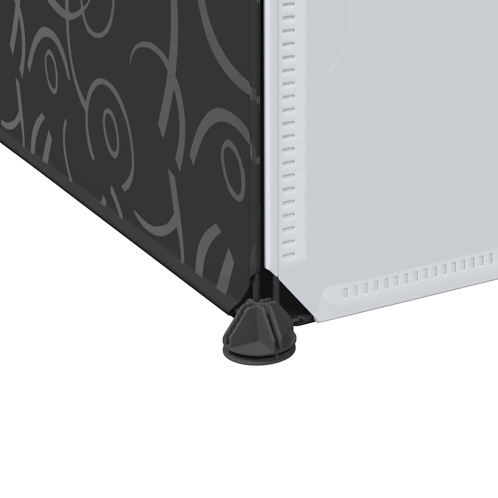 vidaXL Szafa modułowa z 9 przegrodami, 109x36,5x143 cm, czarno-biała