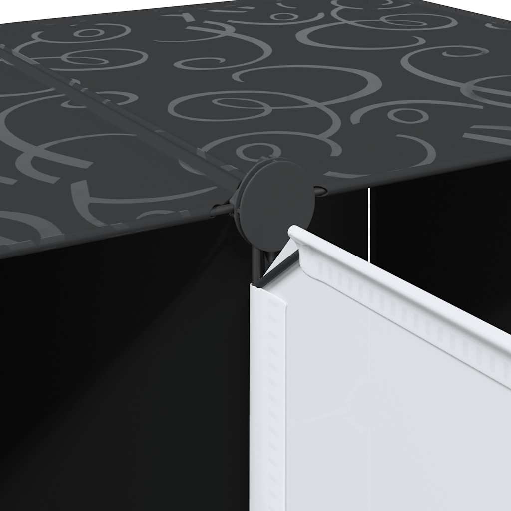 vidaXL Szafa modułowa z 9 przegrodami, 109x36,5x143 cm, czarno-biała