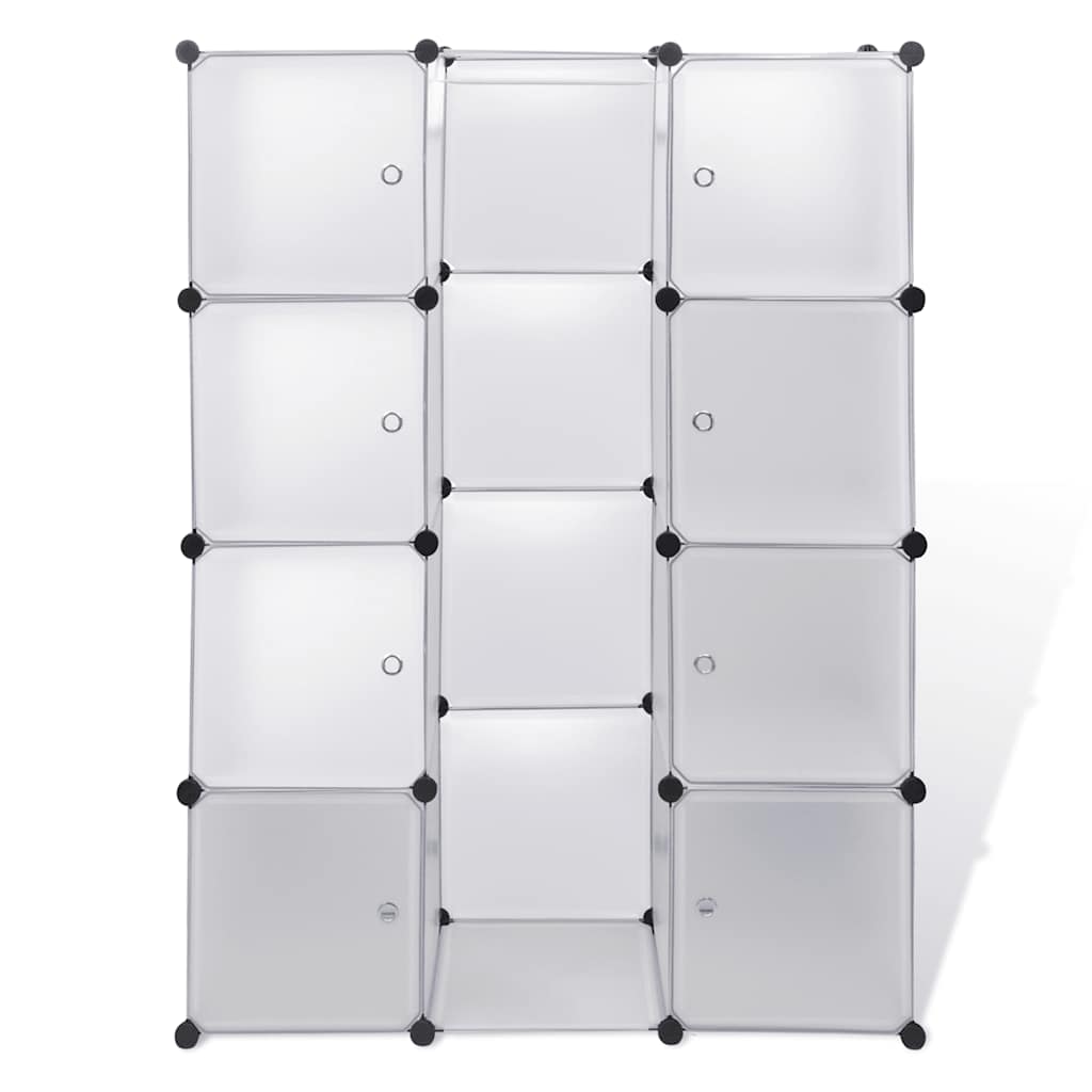 vidaXL Szafa modułowa z 9 przegrodami, 109x36,5x143 cm, biała