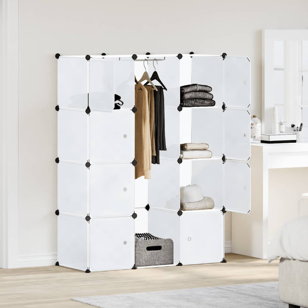 vidaXL Szafa modułowa z 9 przegrodami, 109x36,5x143 cm, biała