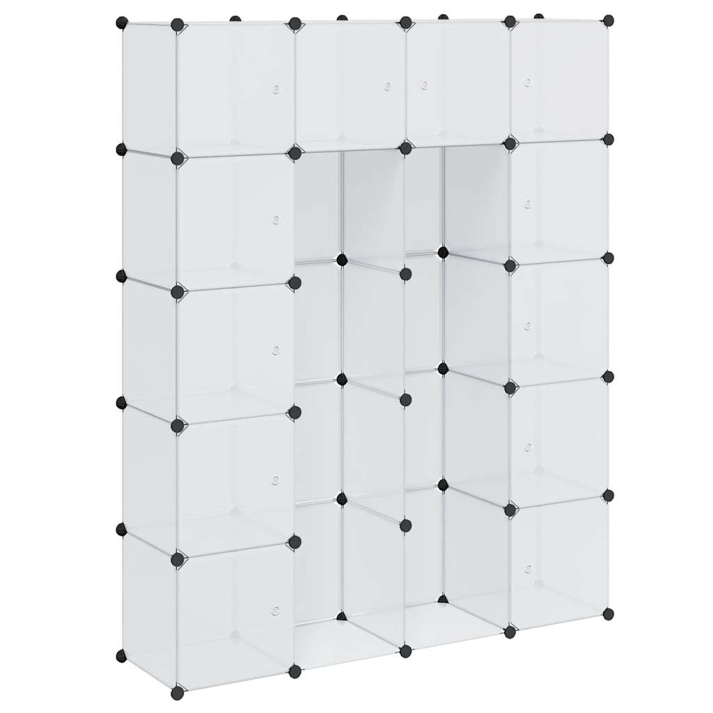 vidaXL Szafa modułowa z 14 przegrodami, biała, 37 x 146 x 180,5 cm