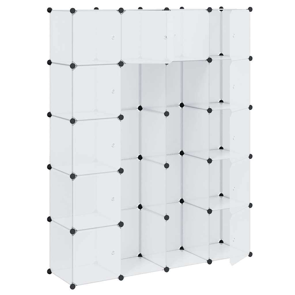 vidaXL Szafa modułowa z 14 przegrodami, biała, 37 x 146 x 180,5 cm