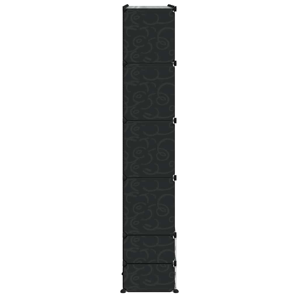 vidaXL Szafa modułowa, 18 przegród, czarno-biała, 37 x 146 x 180,5 cm