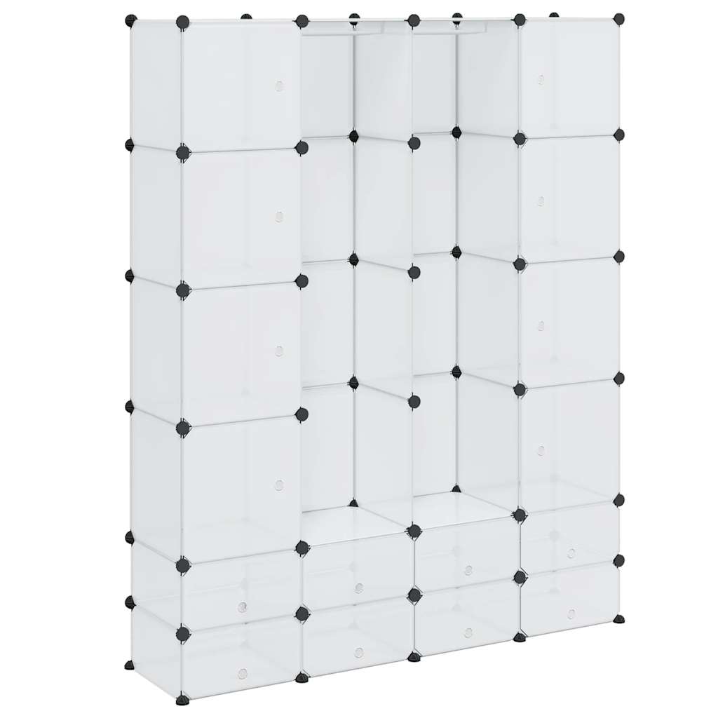 vidaXL Szafa modułowa z 18 przegrodami, biała, 37 x 146 x 180,5 cm