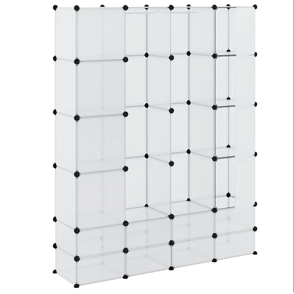vidaXL Szafa modułowa z 18 przegrodami, biała, 37 x 146 x 180,5 cm