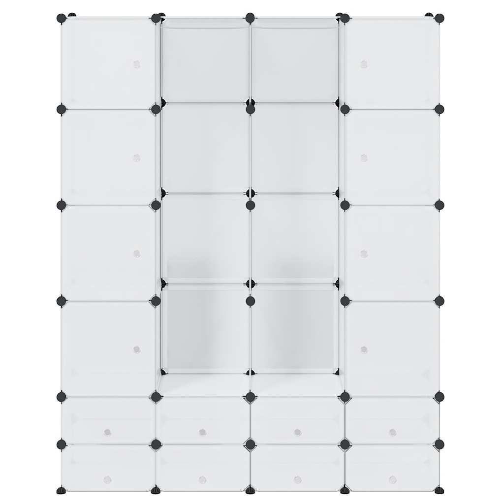 vidaXL Szafa modułowa z 18 przegrodami, biała, 37 x 146 x 180,5 cm