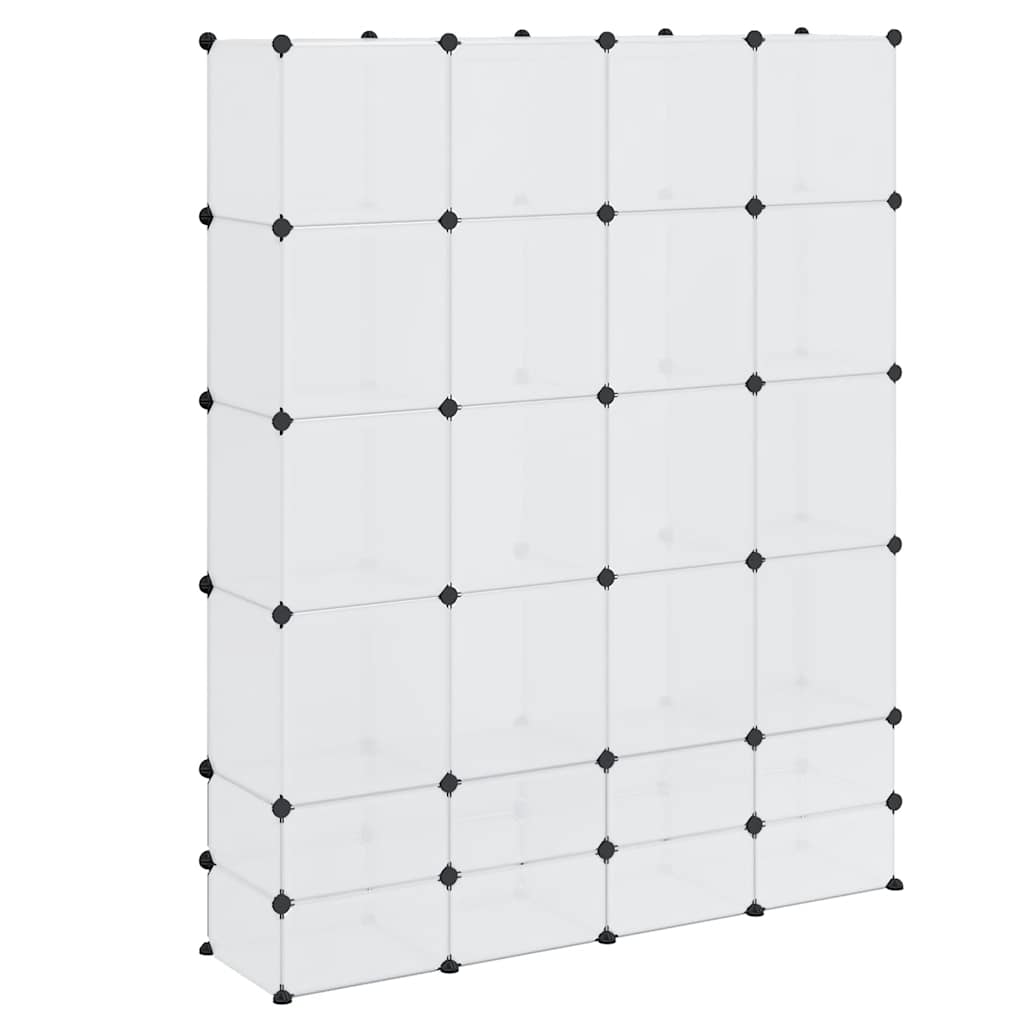 vidaXL Szafa modułowa z 18 przegrodami, biała, 37 x 146 x 180,5 cm