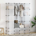 vidaXL Szafa modułowa z 18 przegrodami, biała, 37 x 146 x 180,5 cm