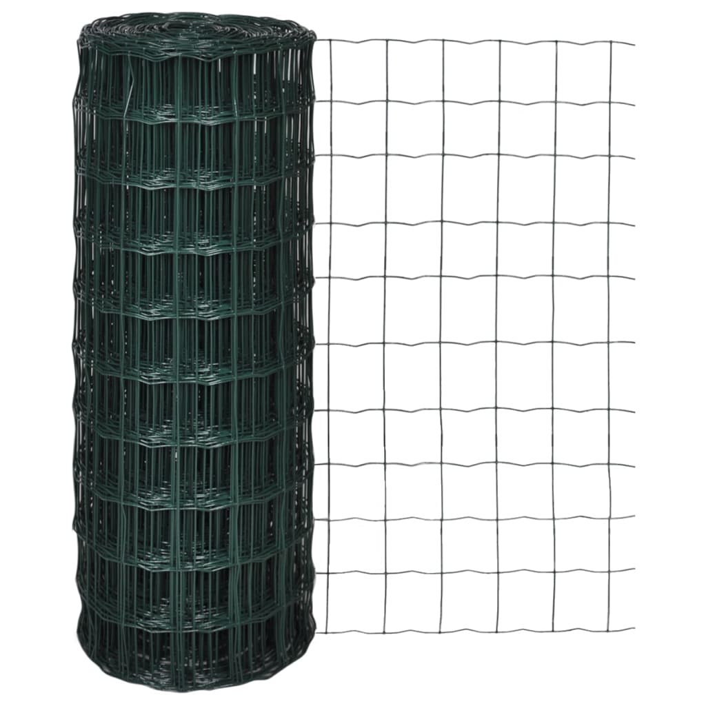 vidaXL Euro ogrodzenie, stalowe, 25 x 1,0 m, zielone