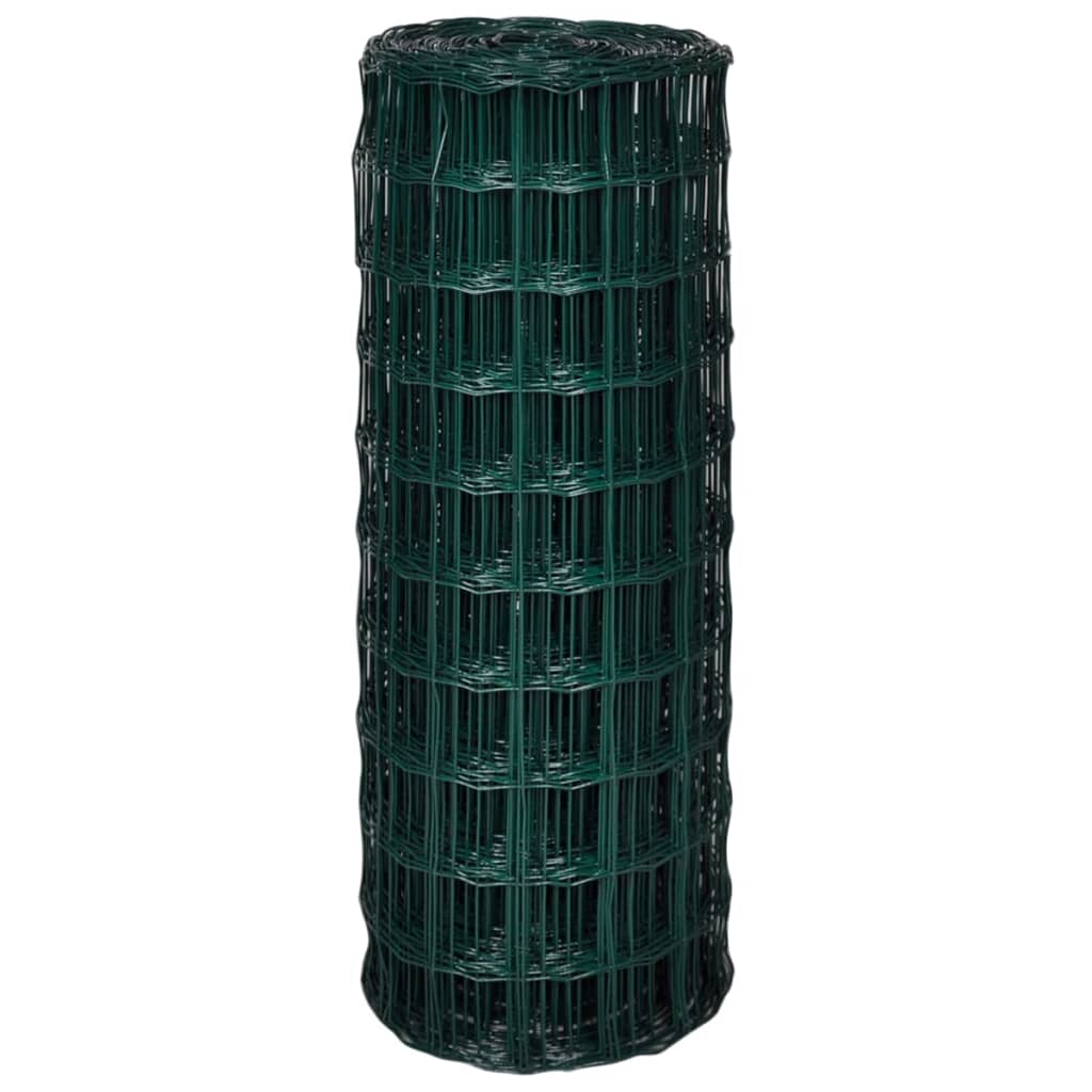 vidaXL Euro ogrodzenie, stalowe, 25 x 1,0 m, zielone