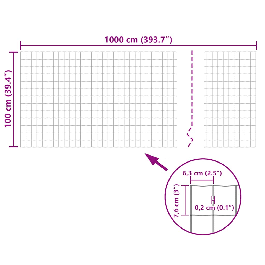 vidaXL Euro ogrodzenie, stalowe, 10 x 1,0 m, zielone