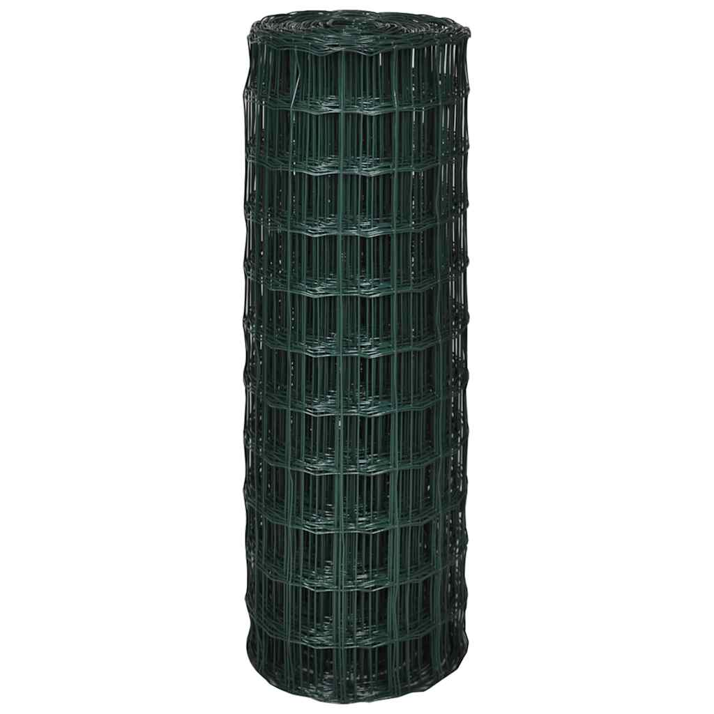 vidaXL Euro ogrodzenie, stalowe, 25 x 1,0 m, zielone