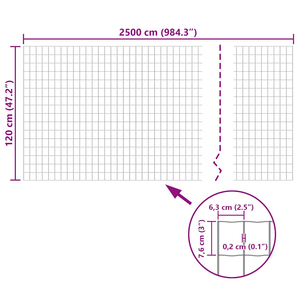 vidaXL Euro ogrodzenie, stalowe, 25 x 1,2 m, zielone