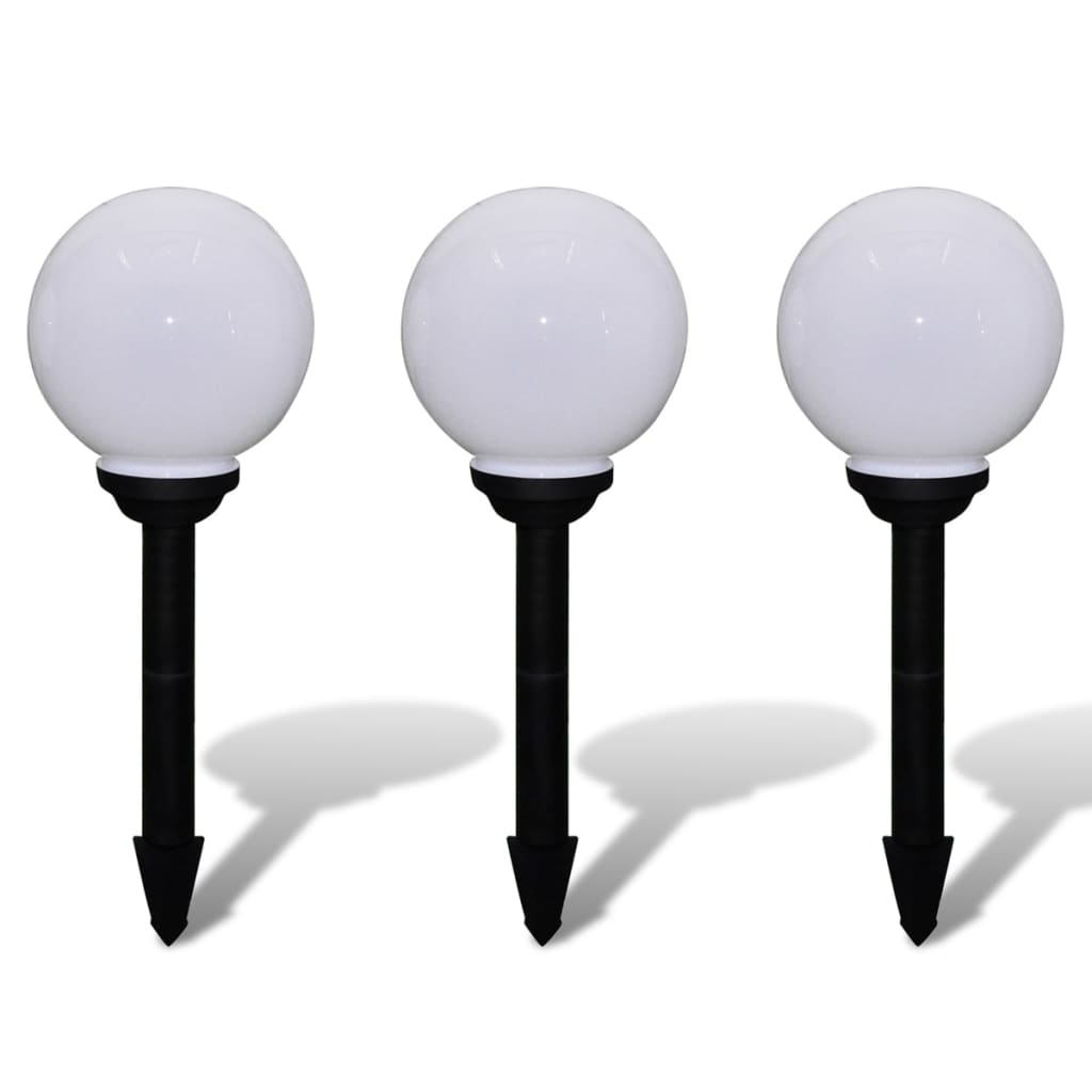vidaXL Lampy do oświetlenia ścieżki, 3 szt, LED, 20 cm, ze szpikulcami