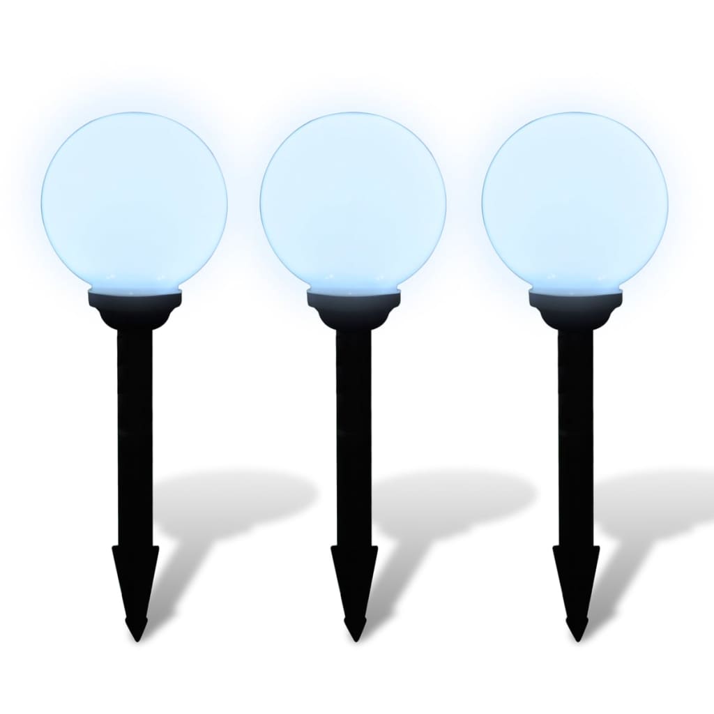 vidaXL Lampy do oświetlenia ścieżki, 3 szt, LED, 20 cm, ze szpikulcami