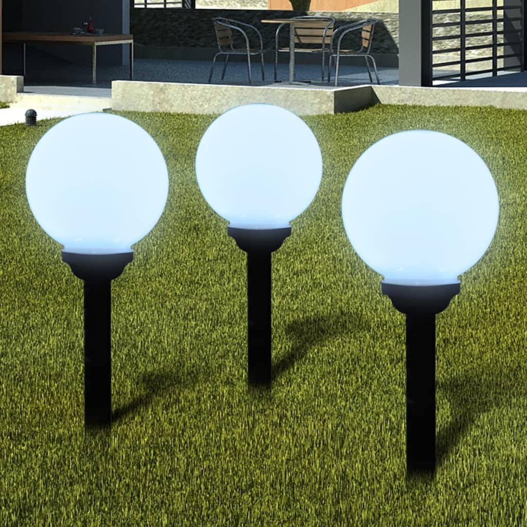 vidaXL Lampy do oświetlenia ścieżki, 3 szt, LED, 20 cm, ze szpikulcami