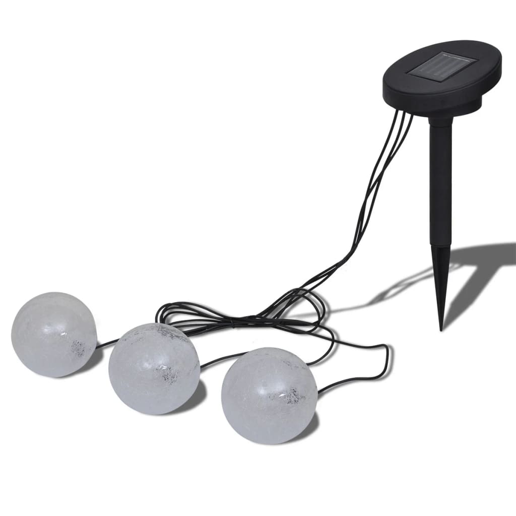 vidaXL Pływające lampy solarne LED do stawu, 3 sztuki