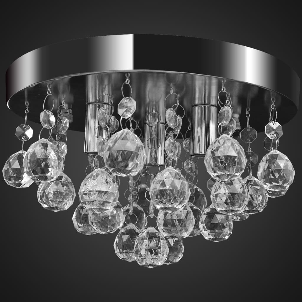 vidaXL Wisząca lampa sufitowa z kryształkami, chromowa