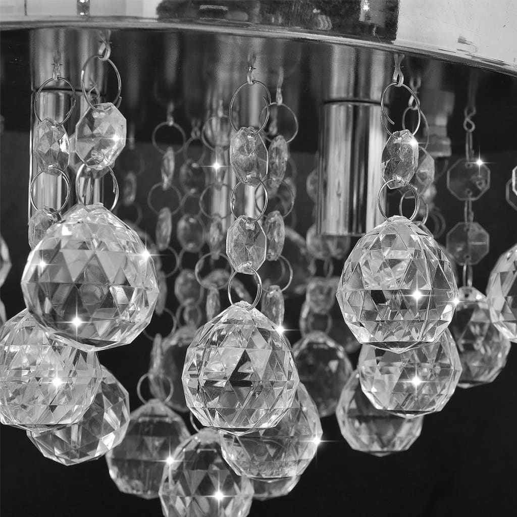 vidaXL Wisząca lampa sufitowa z kryształkami, chromowa