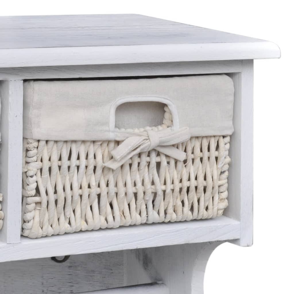 vidaXL Półka ścienna, biała, 60x23,5x33 cm, drewno paulownia