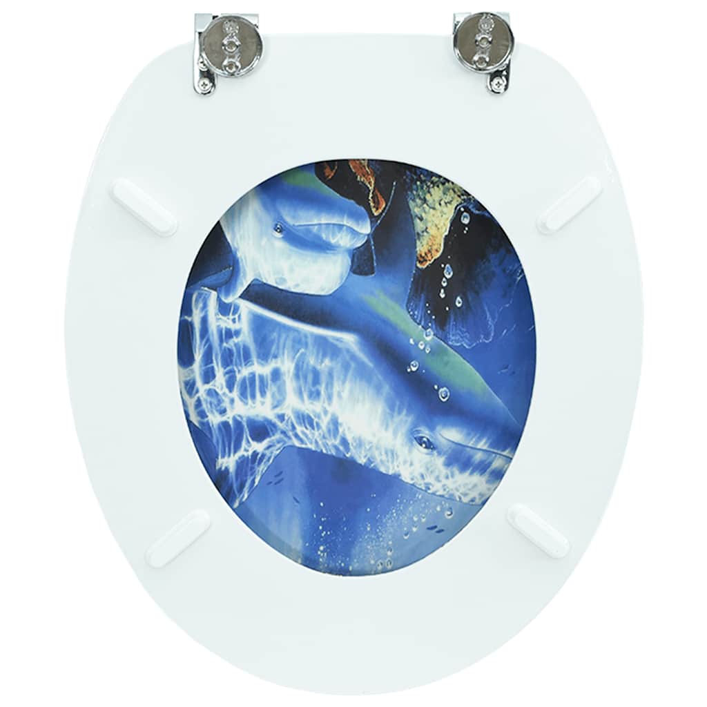 vidaXL Deska klozetowa, MDF, wzór w delfiny
