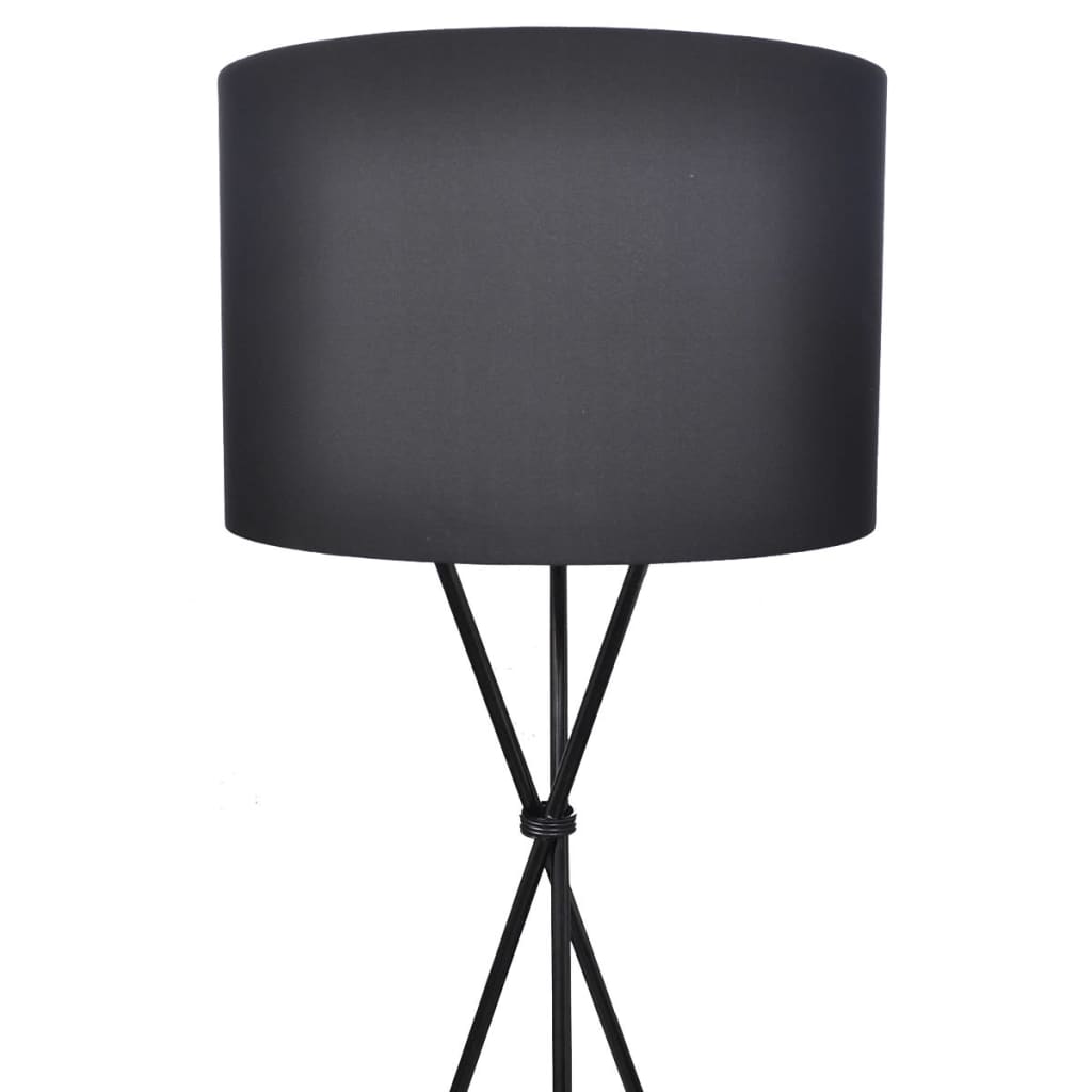 vidaXL Lampa podłogowa, czarna