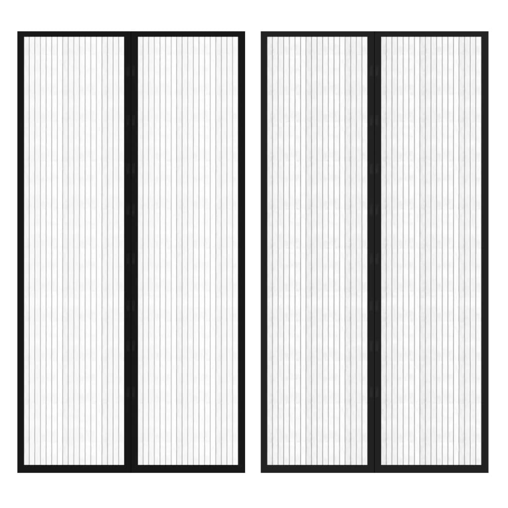 vidaXL Moskitiery na drzwi, 210 x 100 cm, 2 szt., z magnesem, czarne