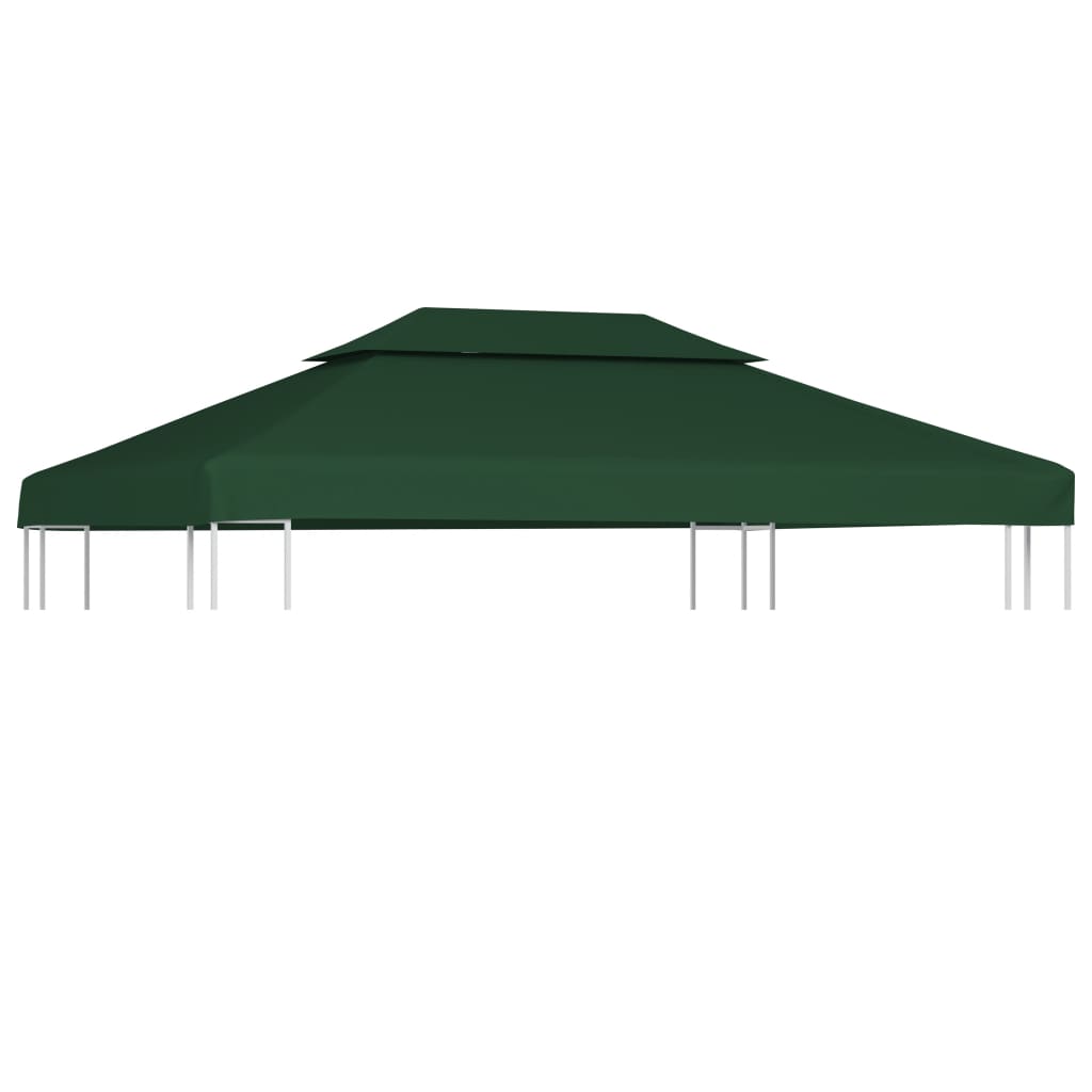 vidaXL Zadaszenie altany ogrodowej, 310 g/m², zielone, 3x4 m