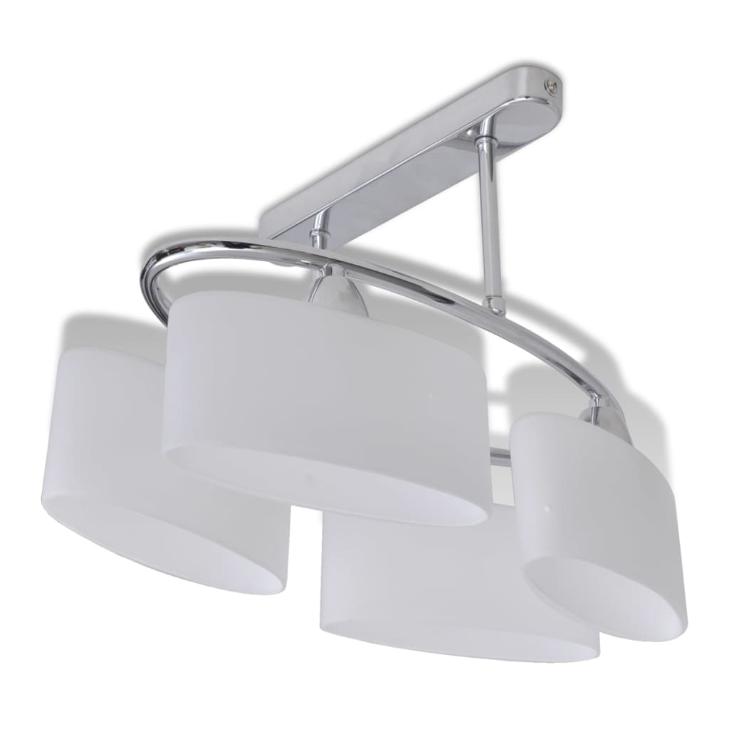 vidaXL Lampa sufitowa, 4 żarówki E14, klosze w kształcie elipsy