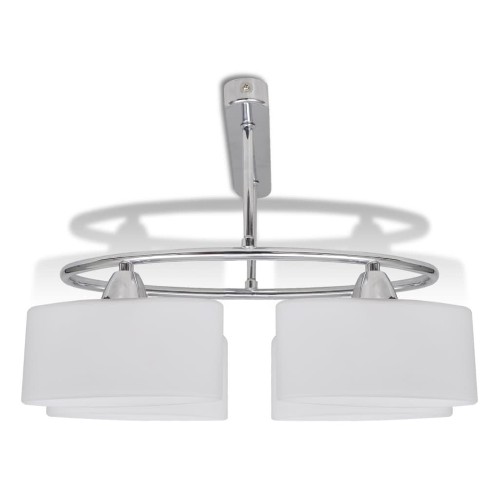 vidaXL Lampa sufitowa, 4 żarówki E14, klosze w kształcie elipsy