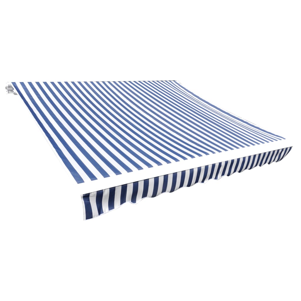vidaXL Zapasowa tkanina na markizę, niebiesko-biała, 3x2,5 m, poliester