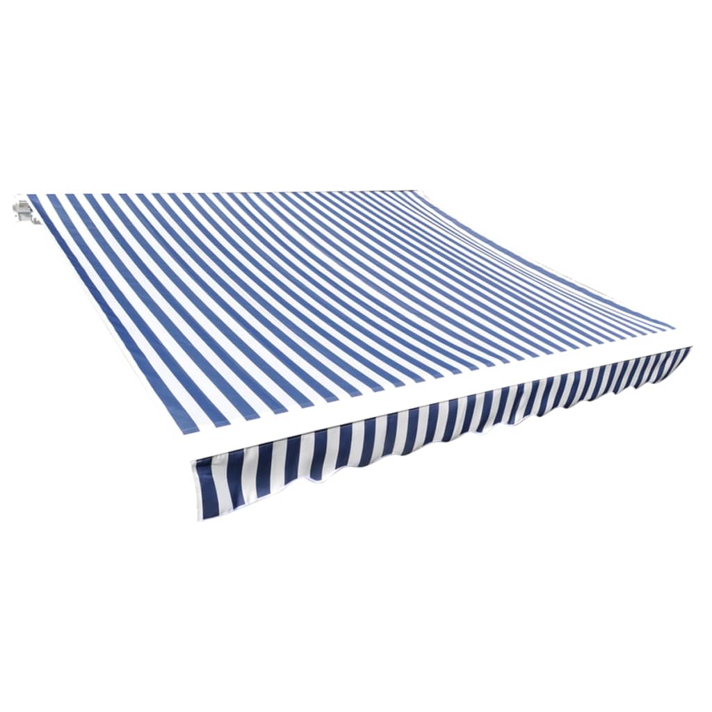 vidaXL Zapasowa tkanina na markizę, niebiesko-biała, 6x3 m, poliester
