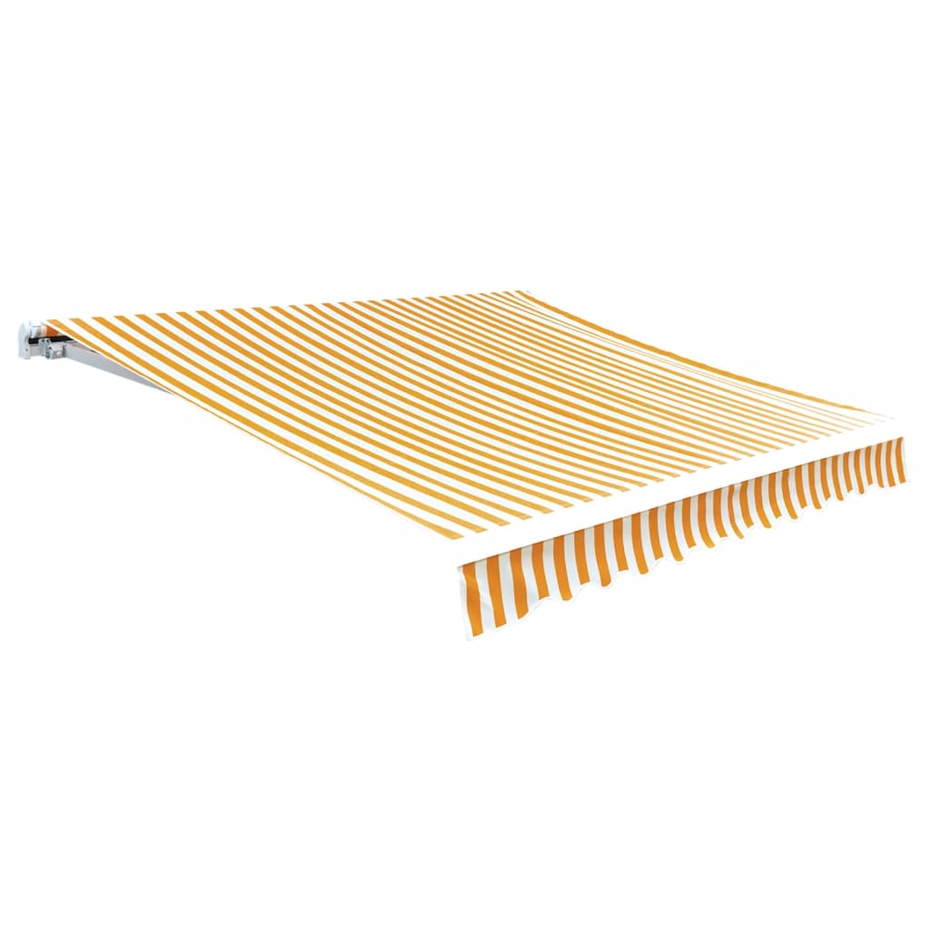 vidaXL Zapasowa tkanina na markizę, żółto-biała, 4x3 m, poliester