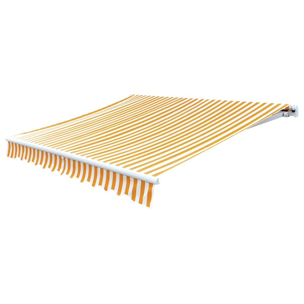 vidaXL Zapasowa tkanina na markizę, żółto-biała, 4x3 m, poliester