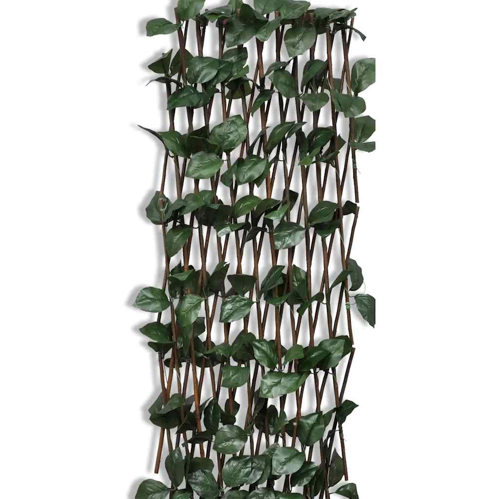 vidaXL Płot kratka z wierzby, 5 szt., z listkami, 180 x 90 cm
