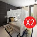 vidaXL Moskitiery nad łóżko, kwadratowe, 3 otwory, 2 sztuki