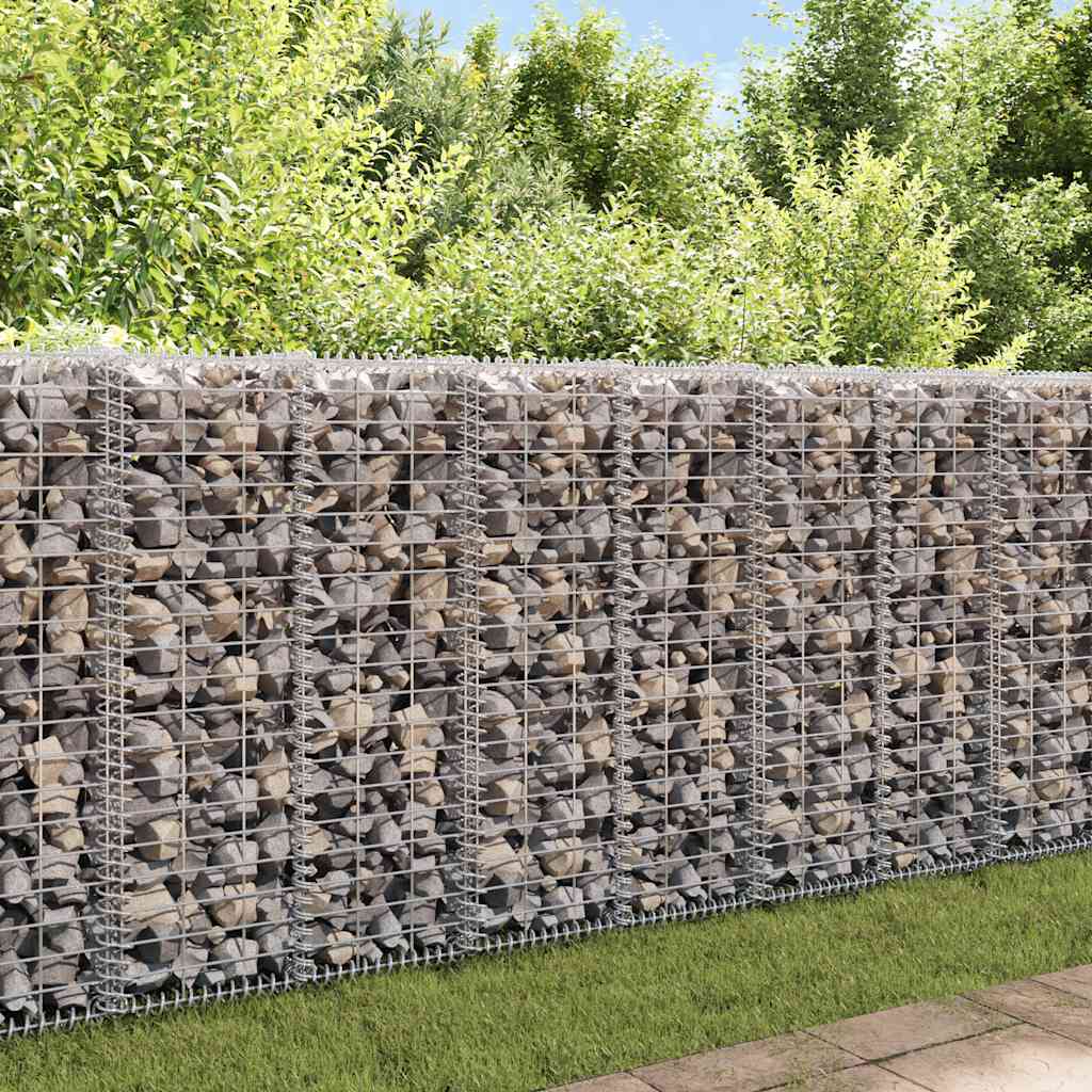 vidaXL Kosz gabionowy z pokrywami, drut galwanizowany, 100x30x30 cm