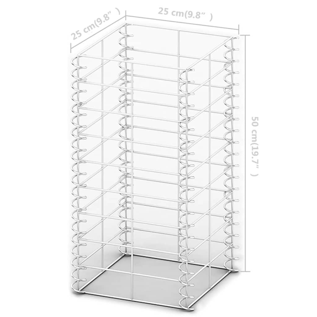 vidaXL Zestaw 3 koszy gabionowych, drut galwanizowany, 25 x 25 x 50 cm
